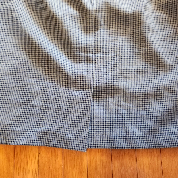 Canda C&A blue yellow check plaid high rise knee length skirt 16 - Picture 8 of 11